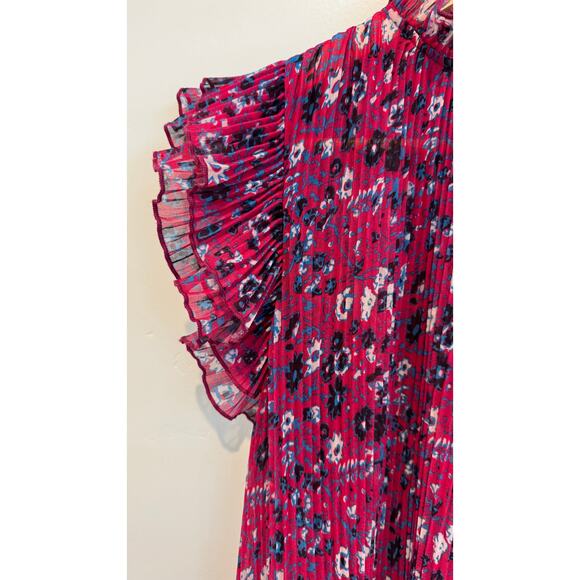 Anthropologie Frieda Pink Accordion Pleated Ruffle Top – Size Small - Picture 4 of 9